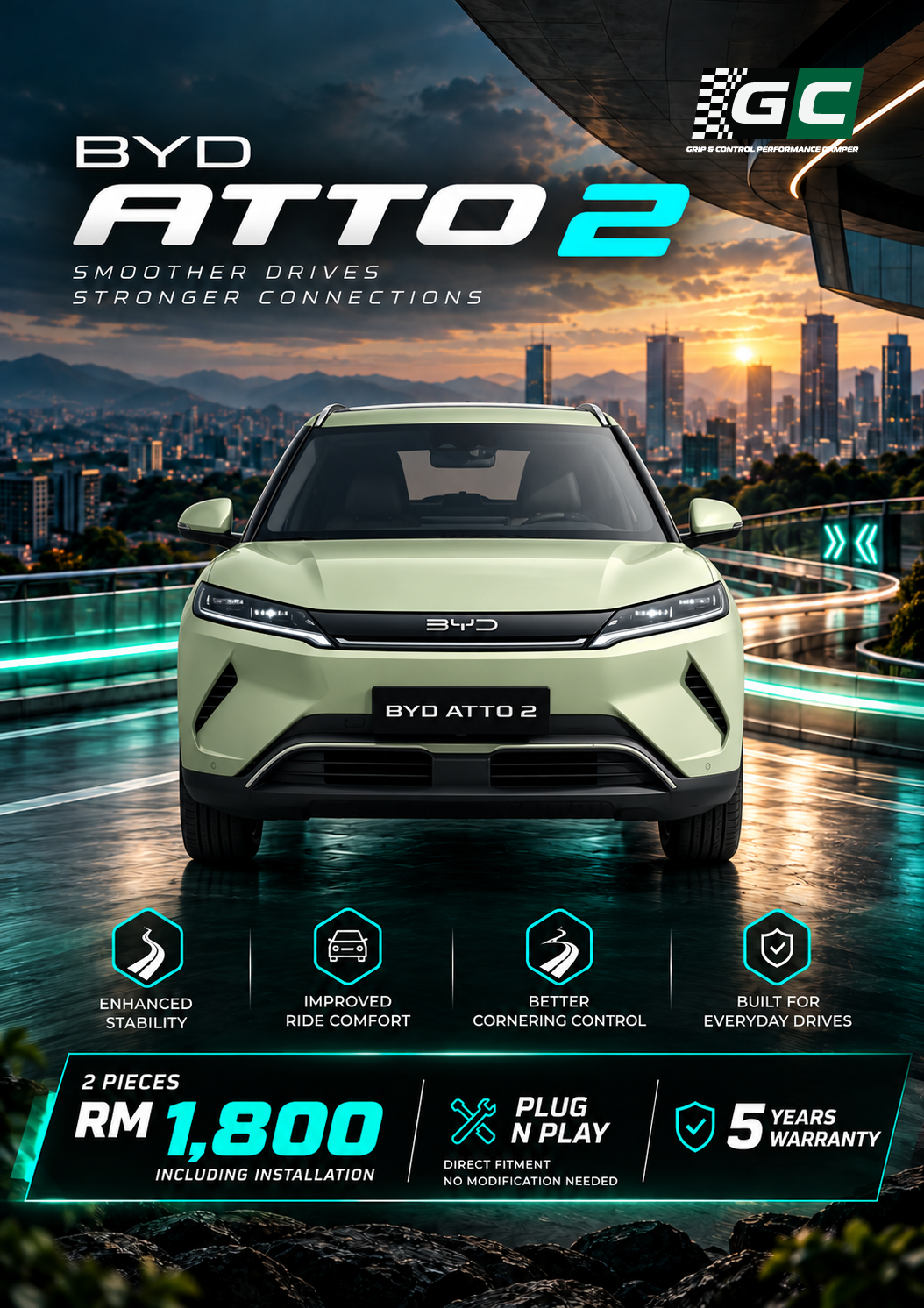 GC - BYD Atto 2 Nitrogen Hydraulic Damping Stabilizer Bar