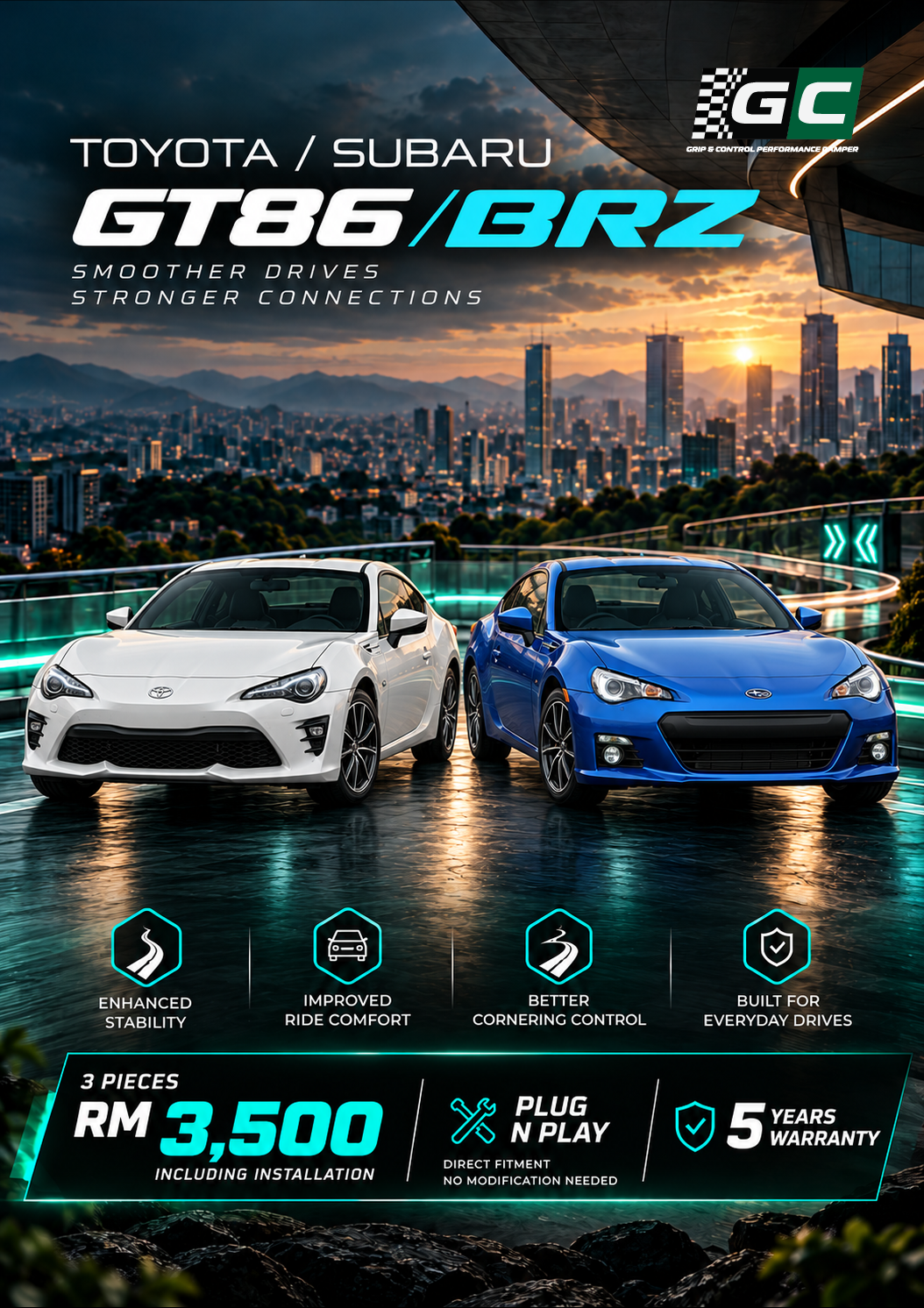 GC - Toyota GT86/Subaru BRZ Nitrogen Hydraulic Damping Stabilizer Bar
