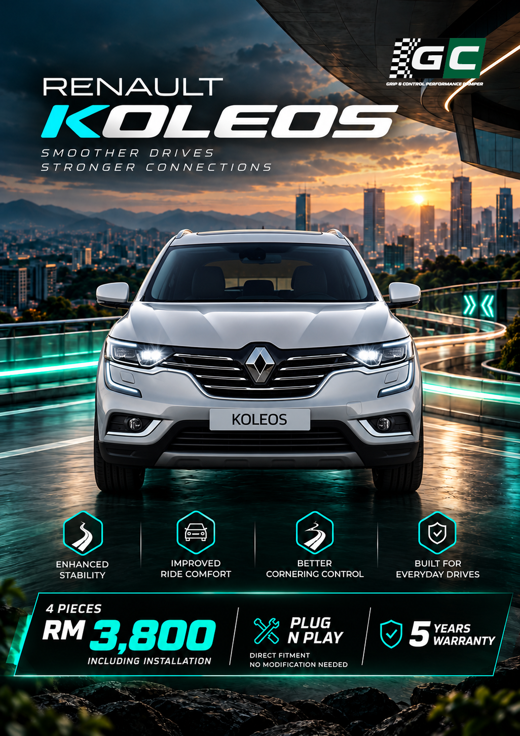 GC - Renault Koleos Nitrogen Hydraulic Damping Stabilizer Bar