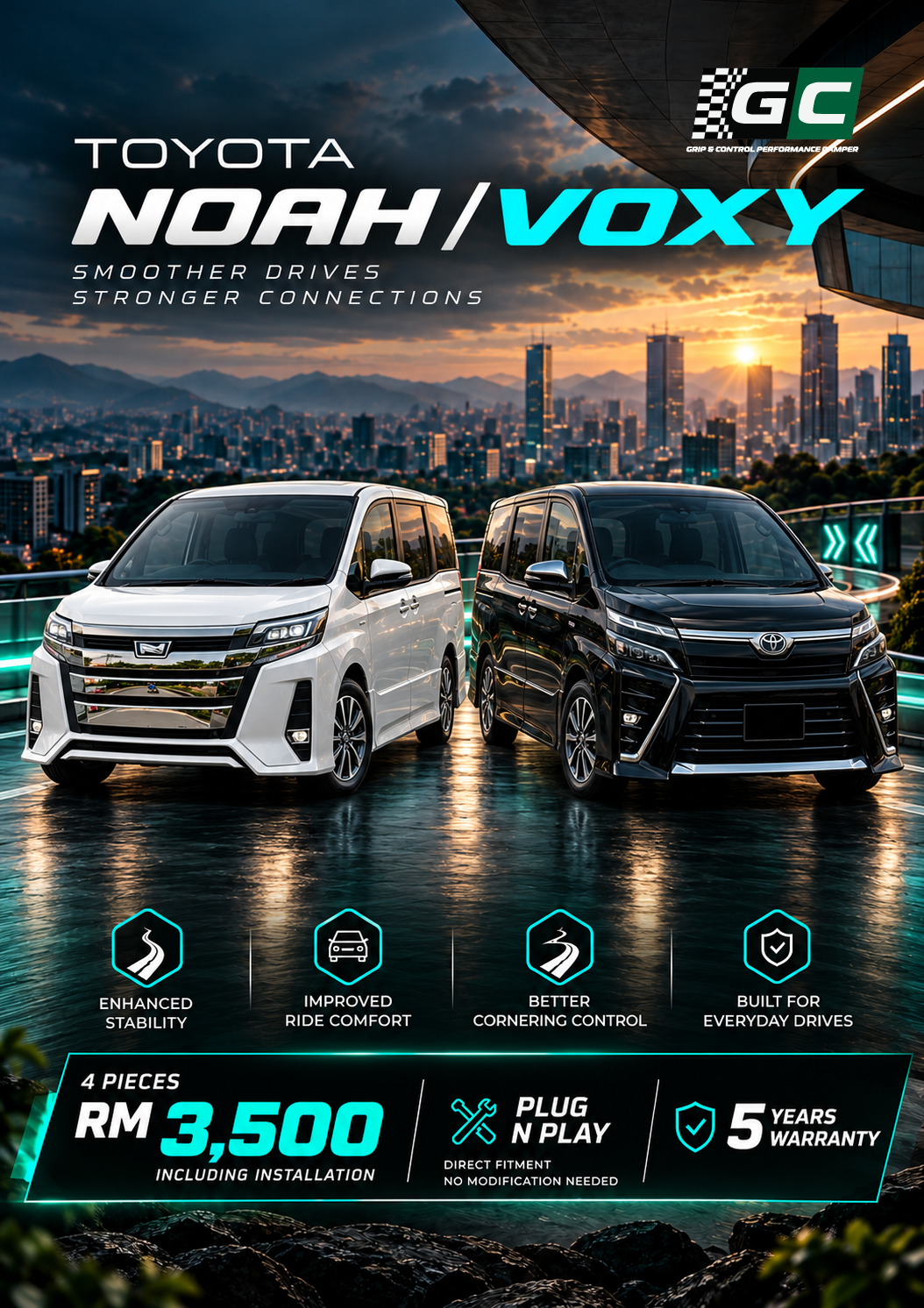 GC - Toyota Noah/Voxy Nitrogen Hydraulic Damping Stabilizer Bar