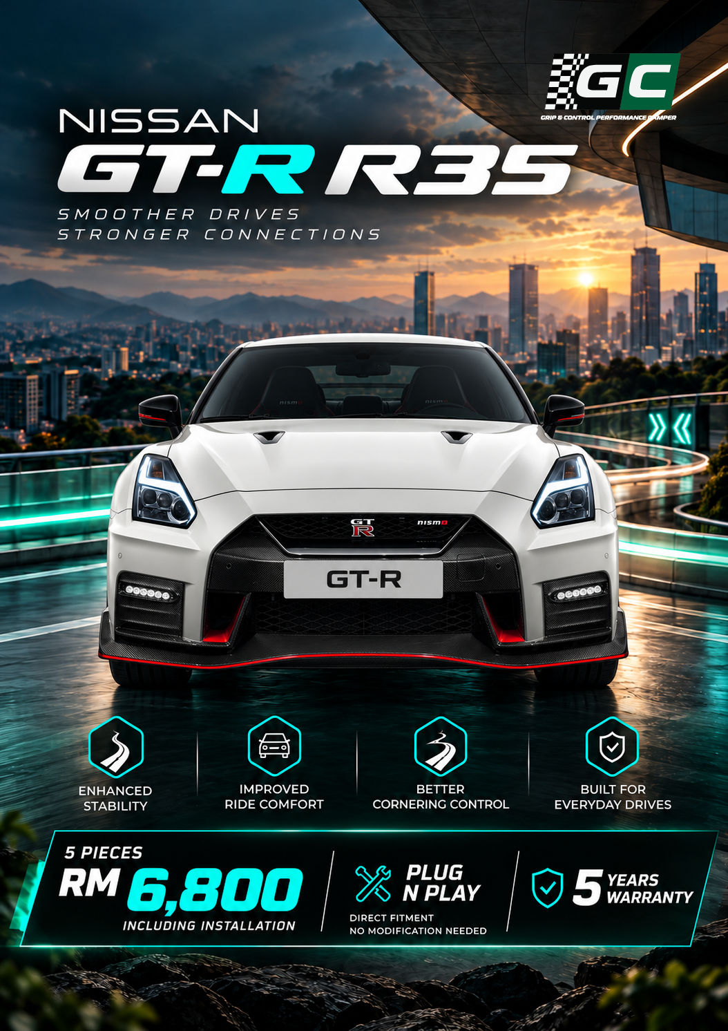 GC - Nissan GT-R R35 Nitrogen Hydraulic Damping Stabilizer Bar