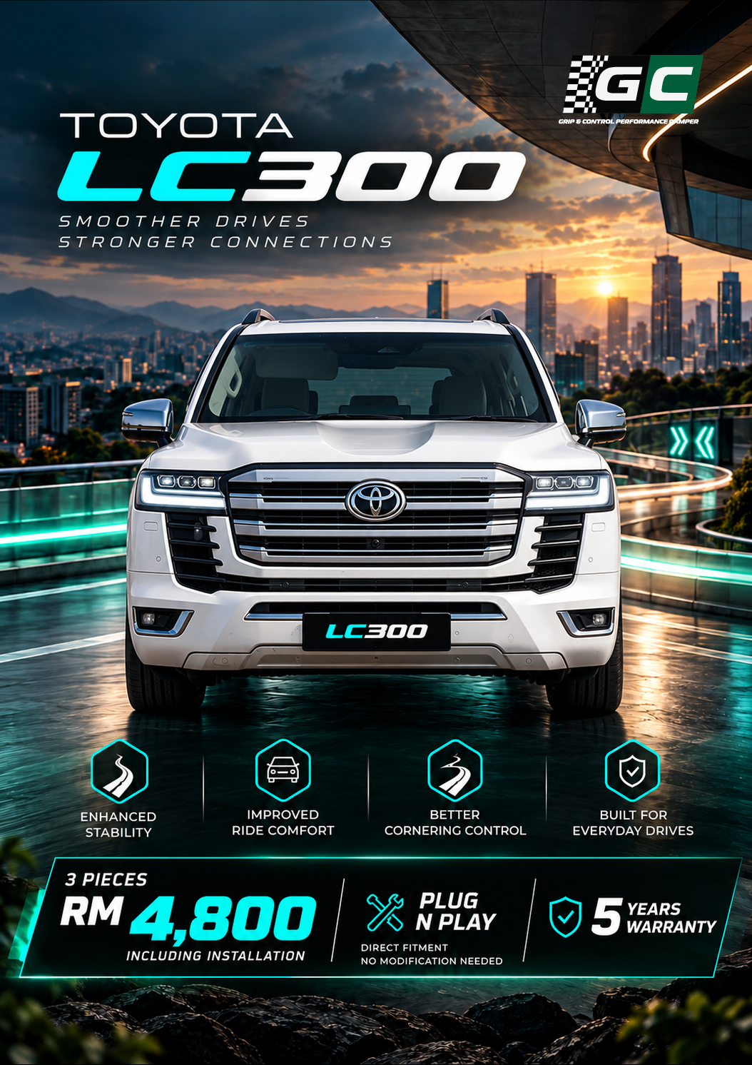 GC - Toyota LC300 Nitrogen Hydraulic Damping Stabilizer Bar