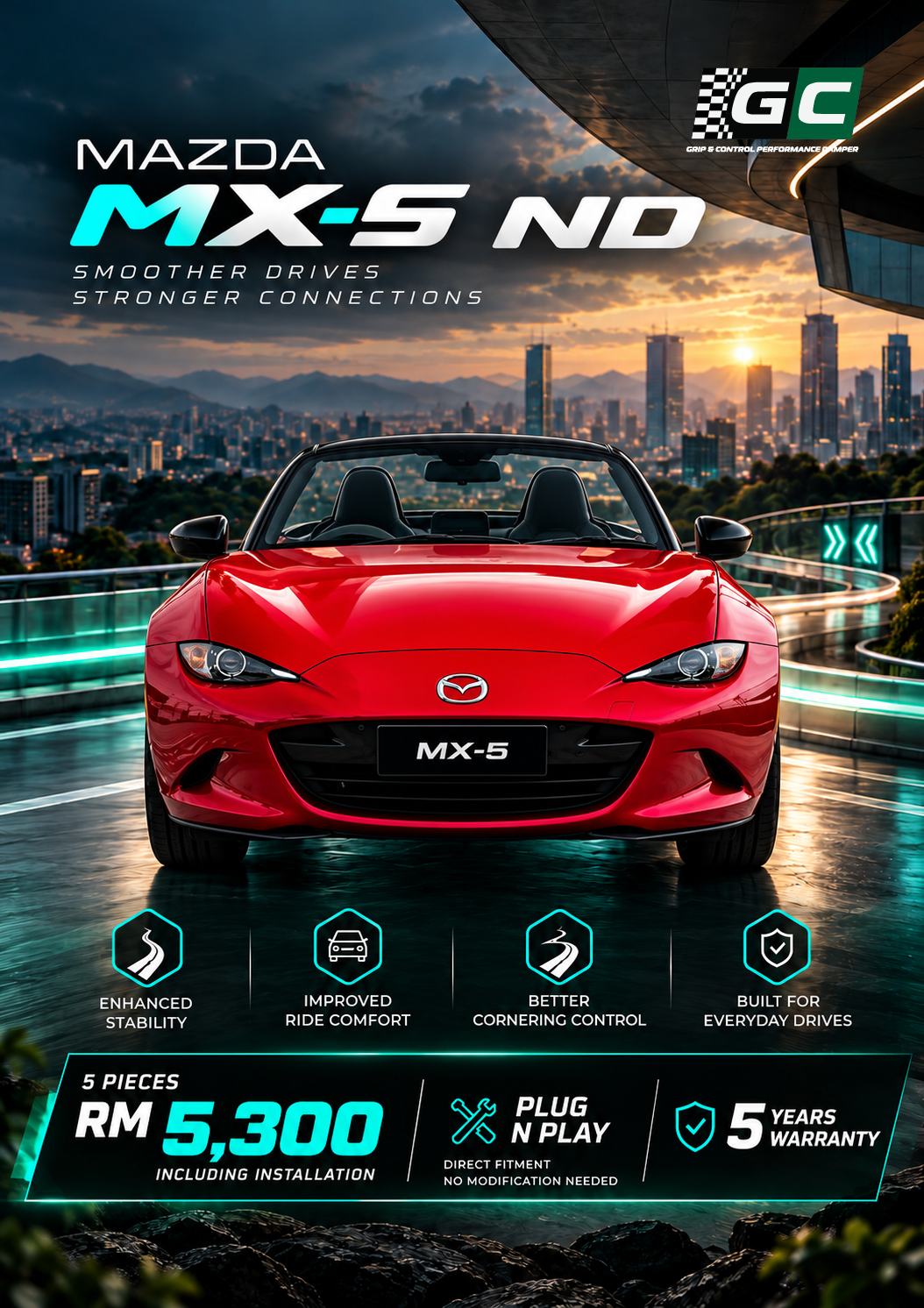 GC - Mazda MX5 ND Nitrogen Hydraulic Damping Stabilizer Bar