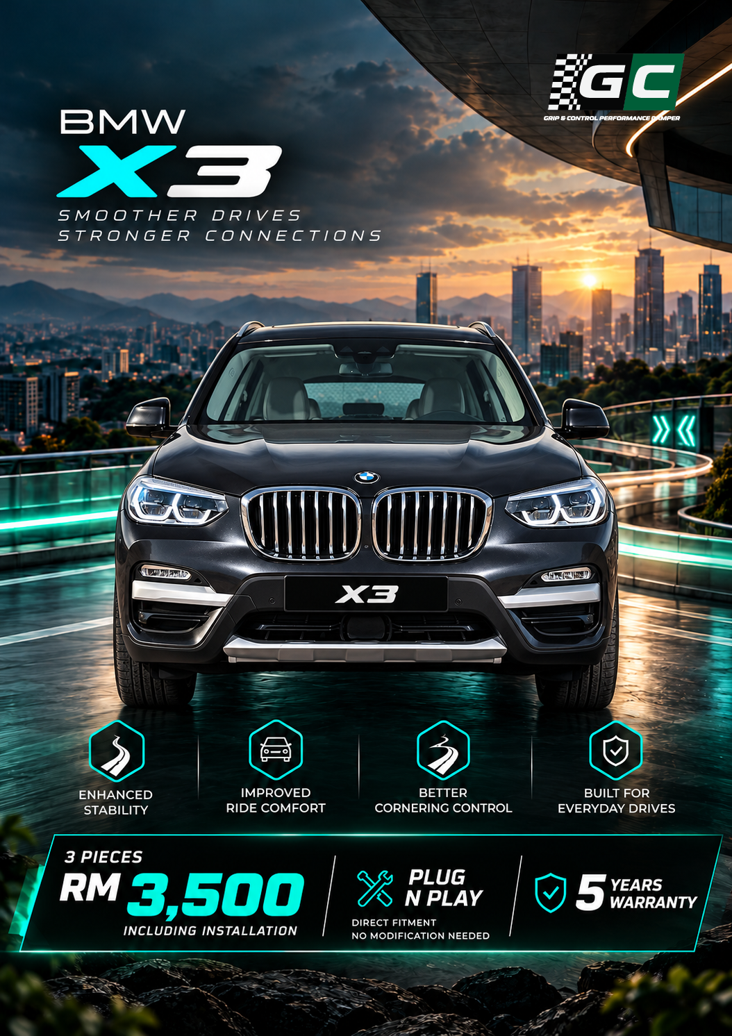 GC - BMW X3 Nitrogen Hydraulic Damping Stabilizer Bar